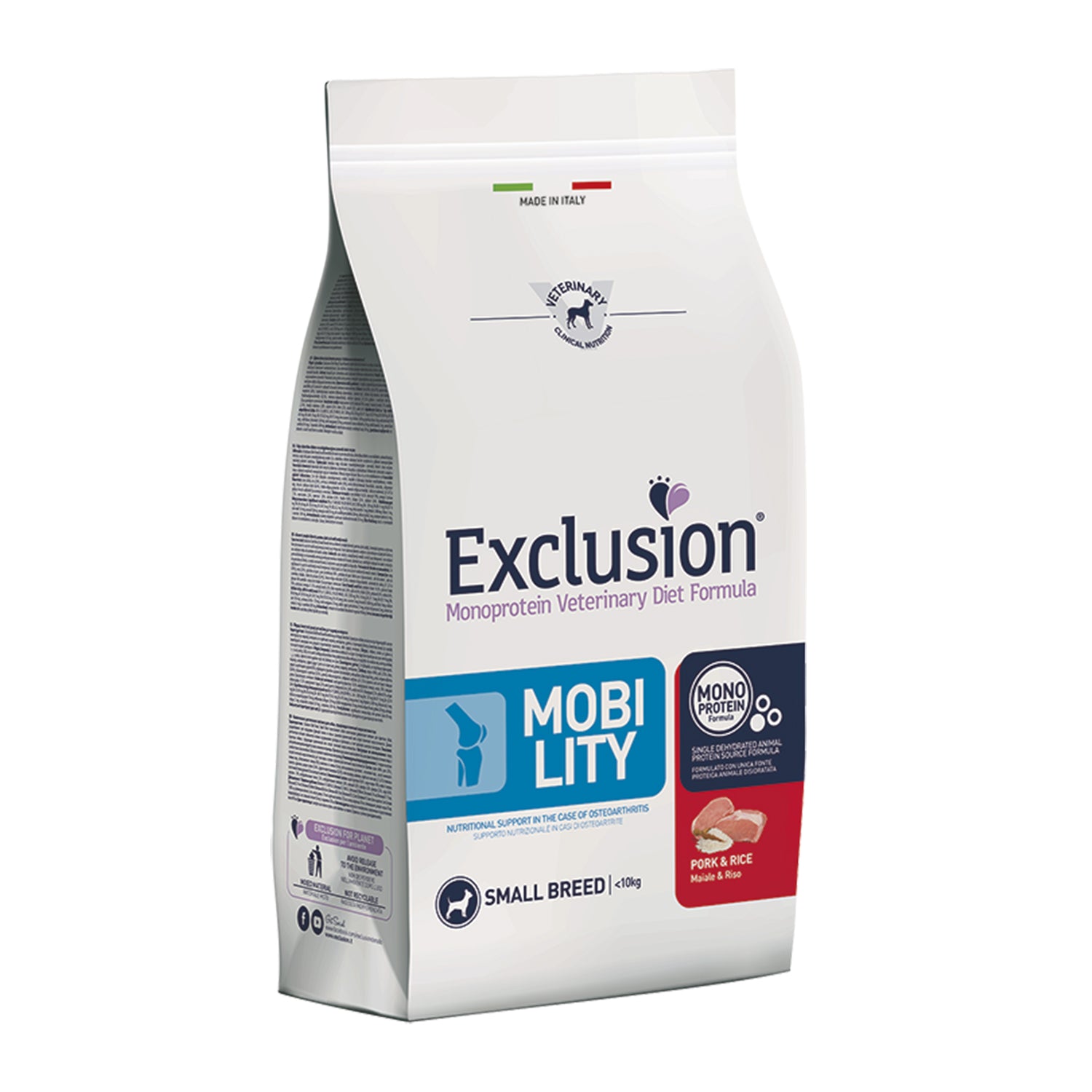 Exclusion diet dog 2kg adult small breed mobility pork&rice