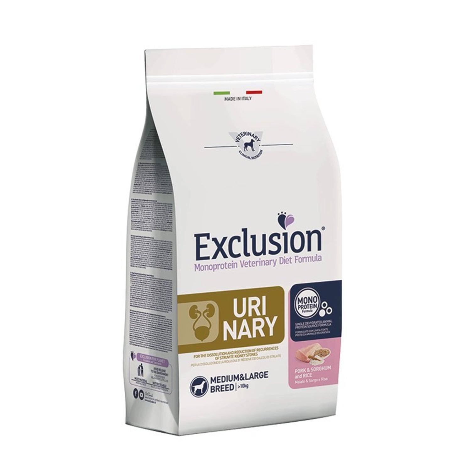 Exclusion Diet Urinary Maiale e Sorgo Medium & Large Breed per Cani