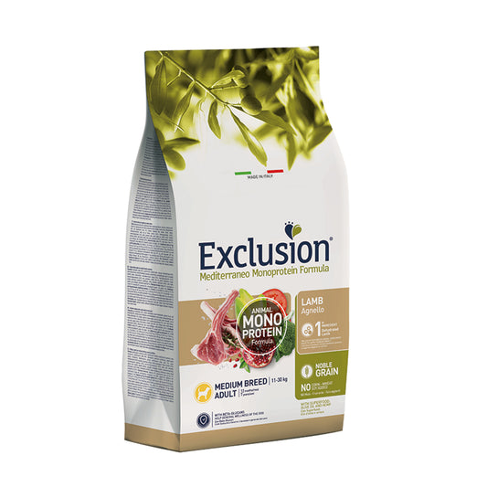 Exclusion dog monoprotein noble grain 3kg adult medium breed